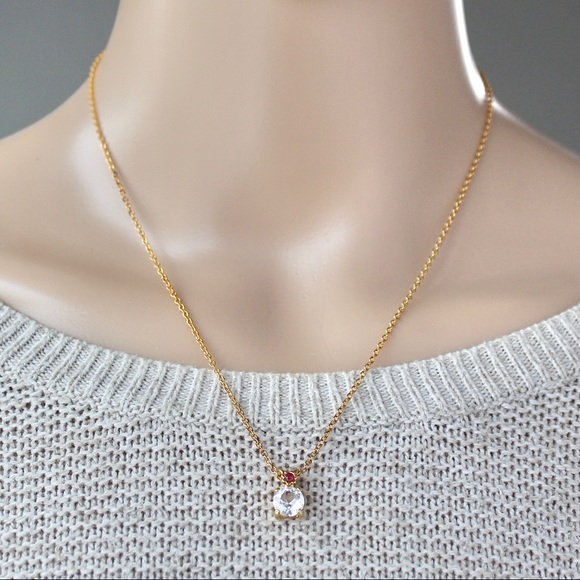 Vintage Van Doran Genuine Ruby Necklace Double Stone Pendant Gold Tone With Box - Picture 4 of 5